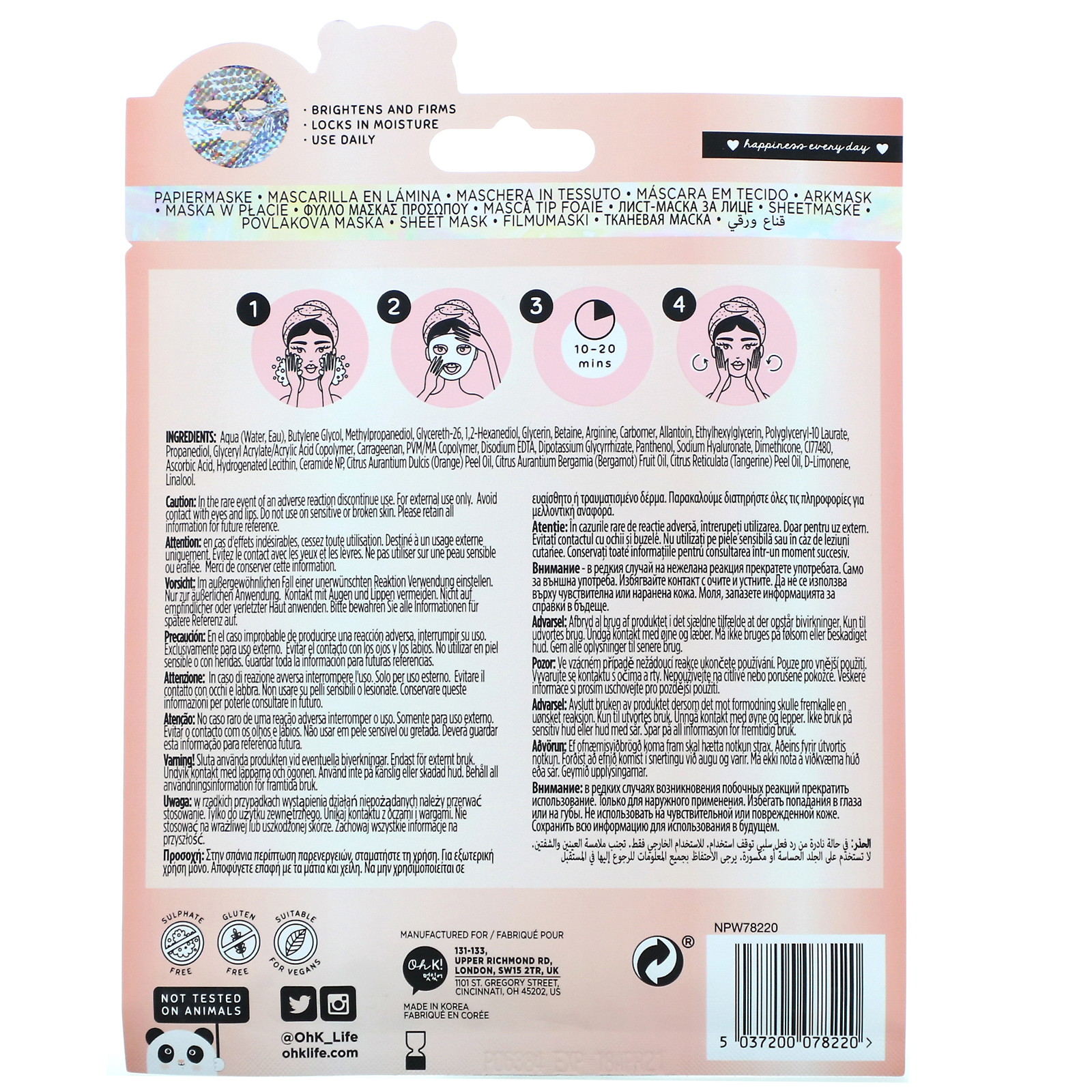 Comprar Oh K!, Chok Chok, Illuminating, Holographic Sheet Mask, 1 Sheet, 1.05 oz. (30 g) - Imagem 2