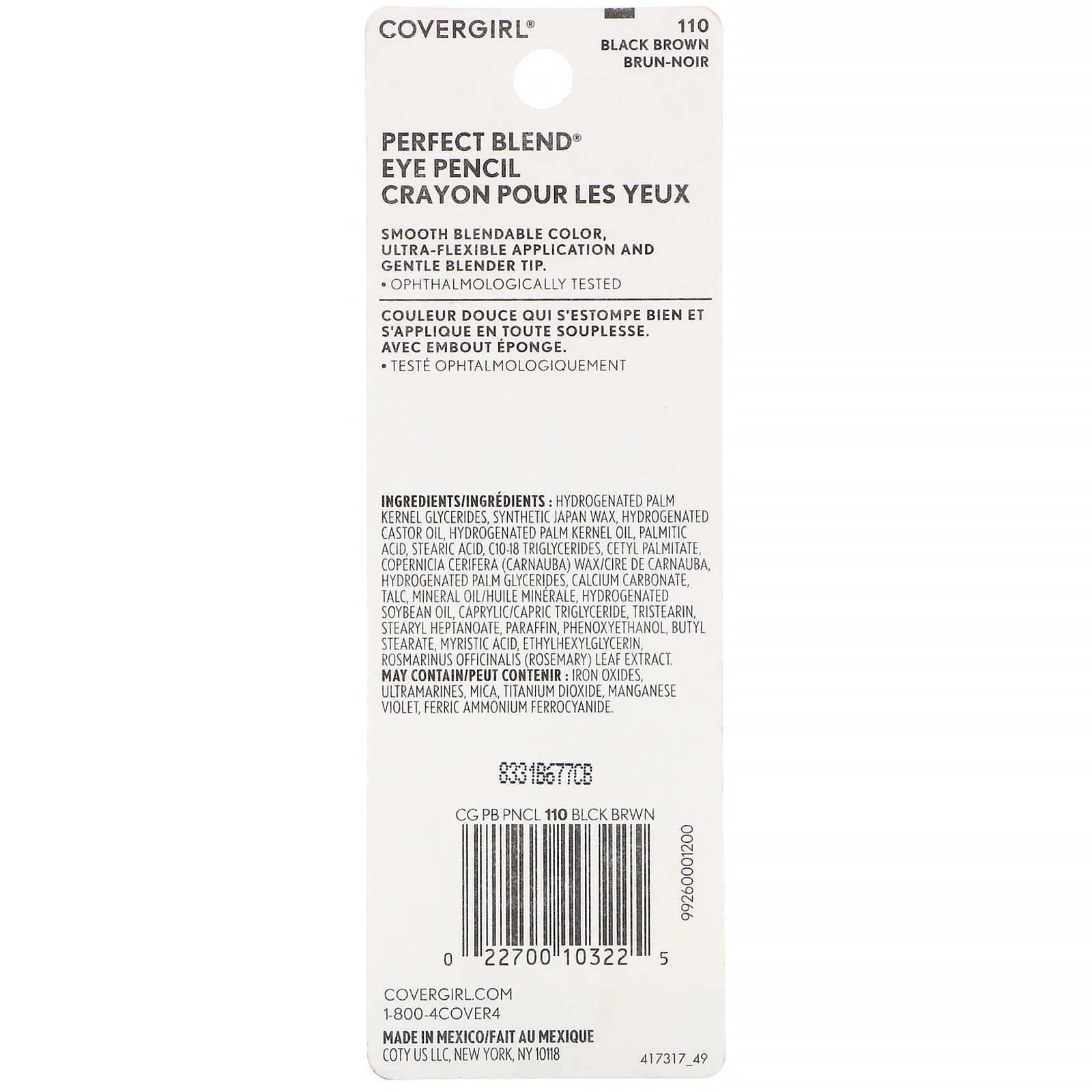 Comprar Covergirl, Perfect Blend, Lápis de olho, 110 Preto amarronzado, 0,85 g - Imagem 3