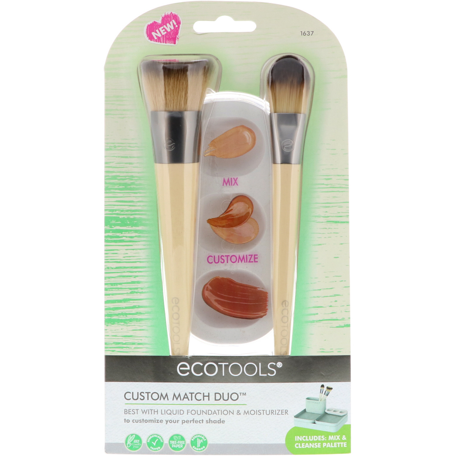 Comprar EcoTools, Pincéis de Aplicação Custom Match Duo, 3 Itens - Imagem 2