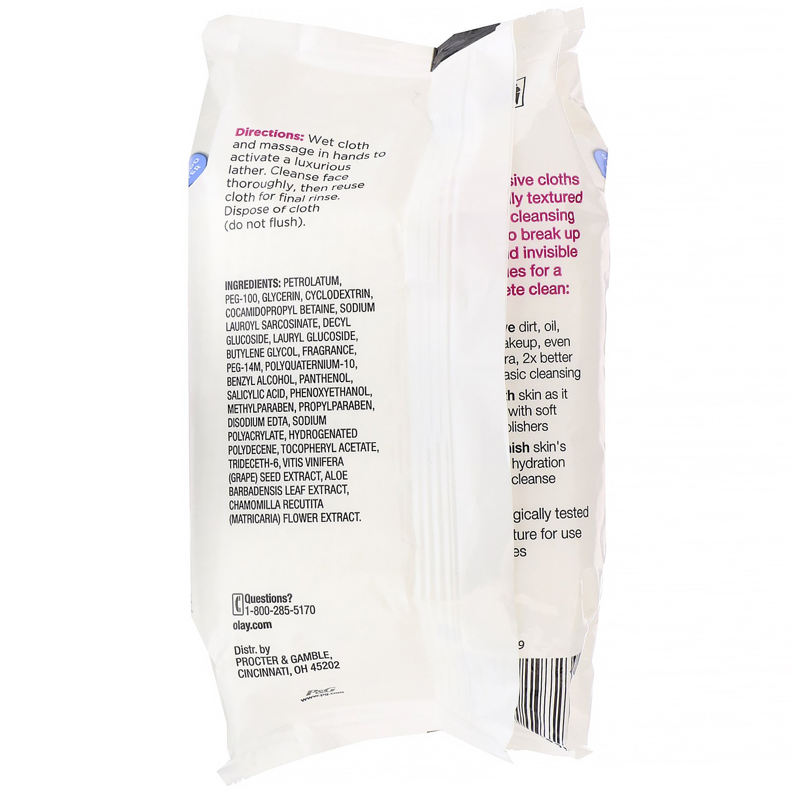 Comprar Olay, Daily Hydrating Clean, Lenço de Limpeza 5 em 1, 20 Lenços Secos - Imagem 2