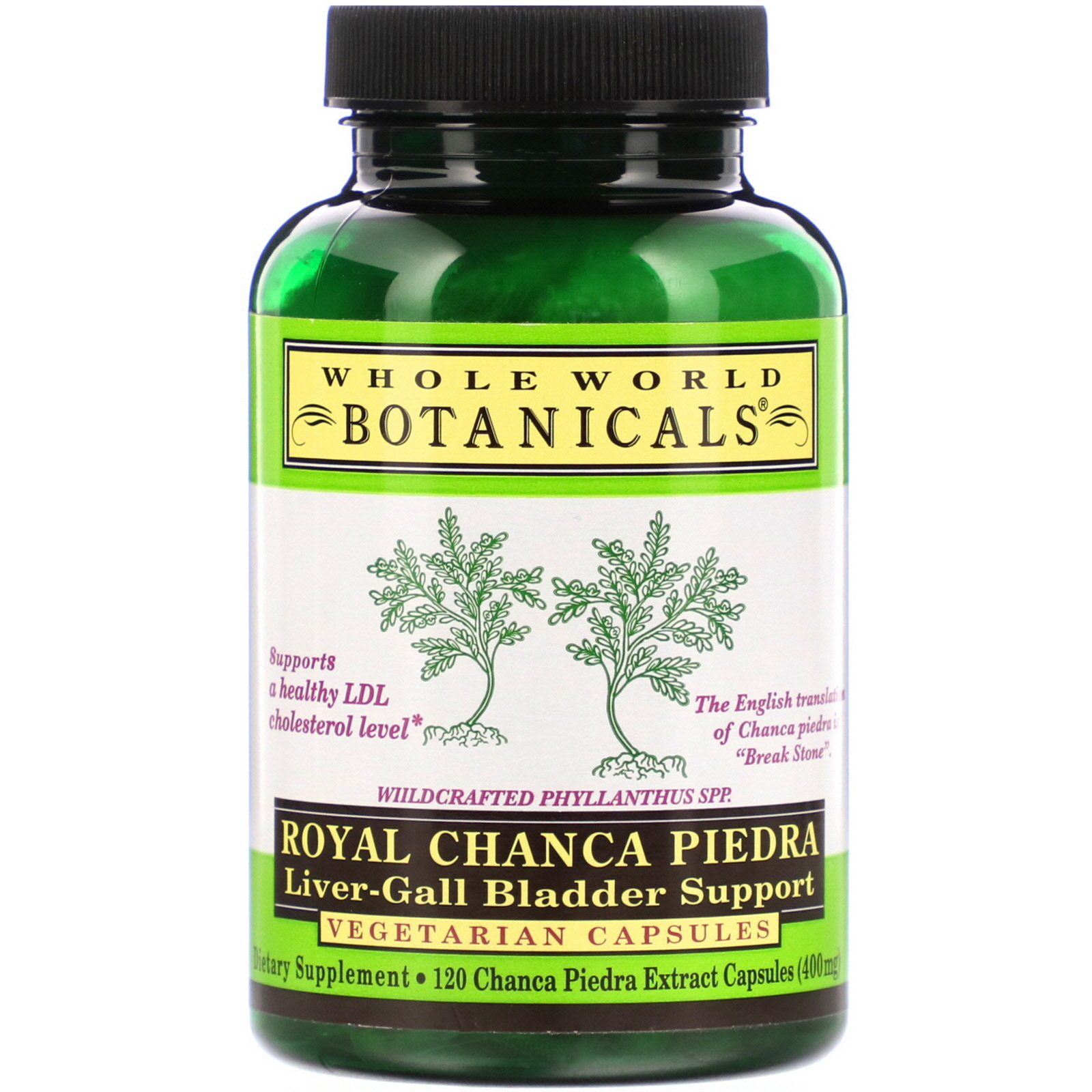 Comprar Whole World Botanicals, Royal Chanca Piedra, Liver-Gall Bladder Support, 400 mg, 120 Vegetarian Capsules