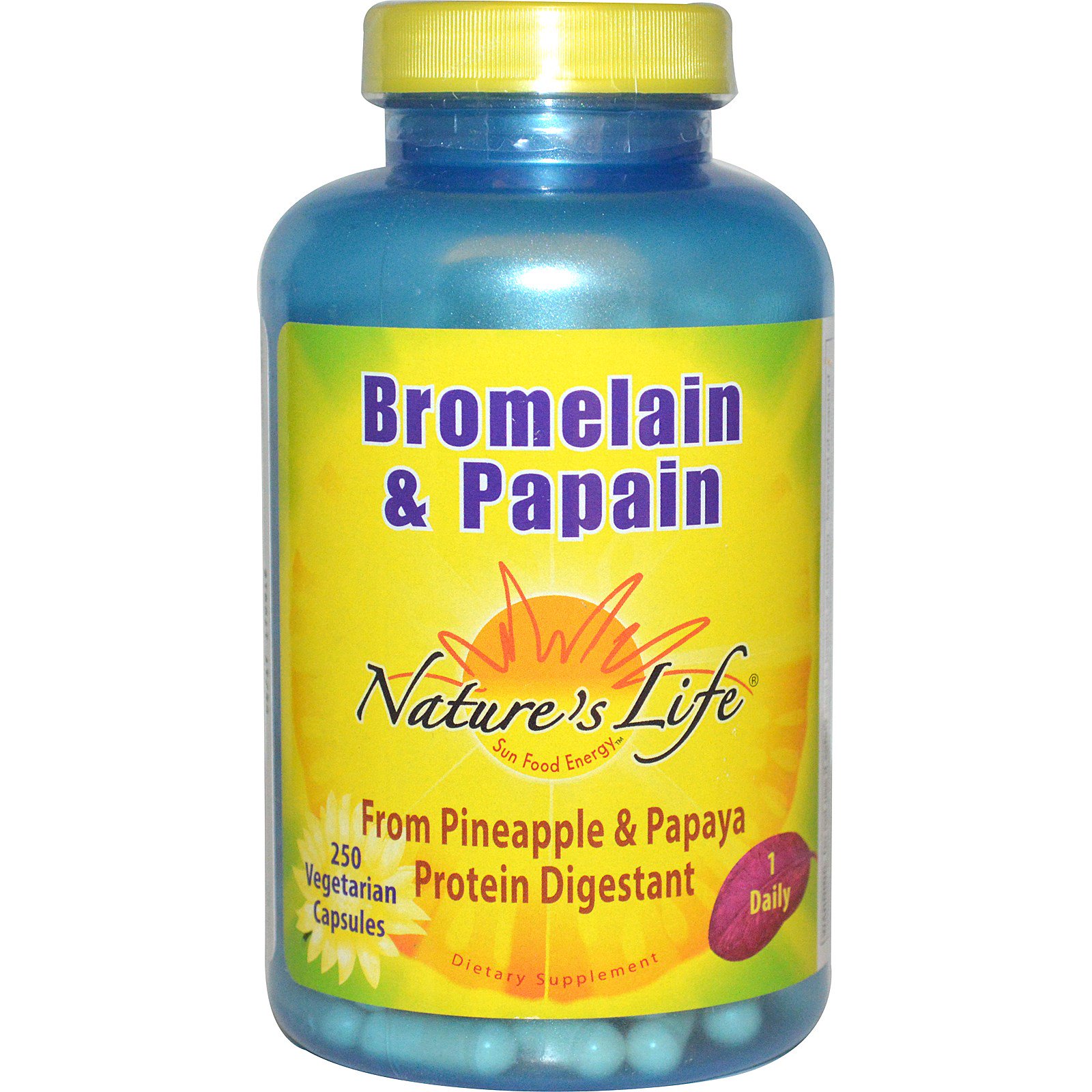 Comprar Nature's Life, Bromelaina e Papaína, 250 Cápsulas Vegetais