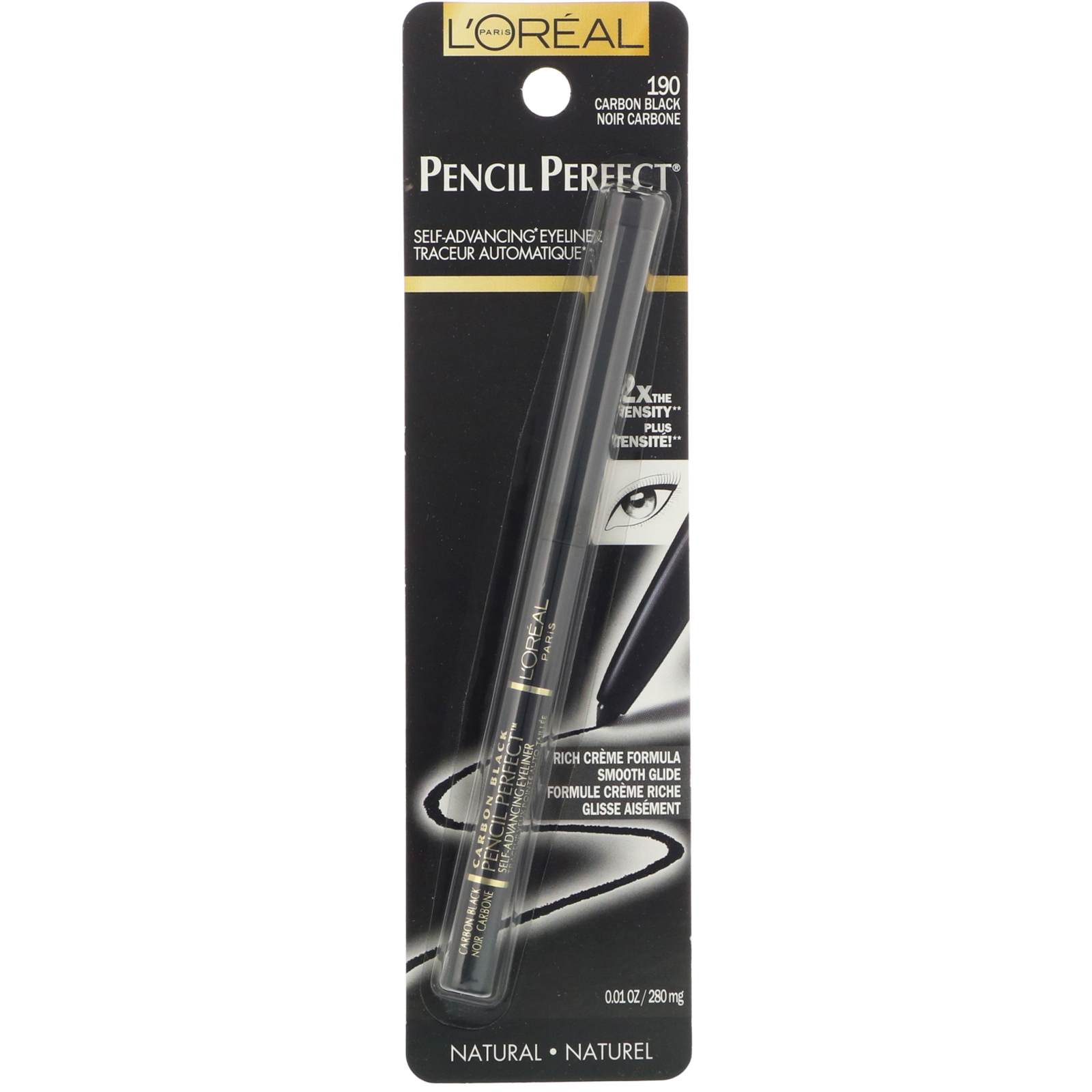 Comprar L'Oreal, Delineador Pencil Perfect Self-Advancing, 190 Preto carbono, 280 mg - Imagem 2