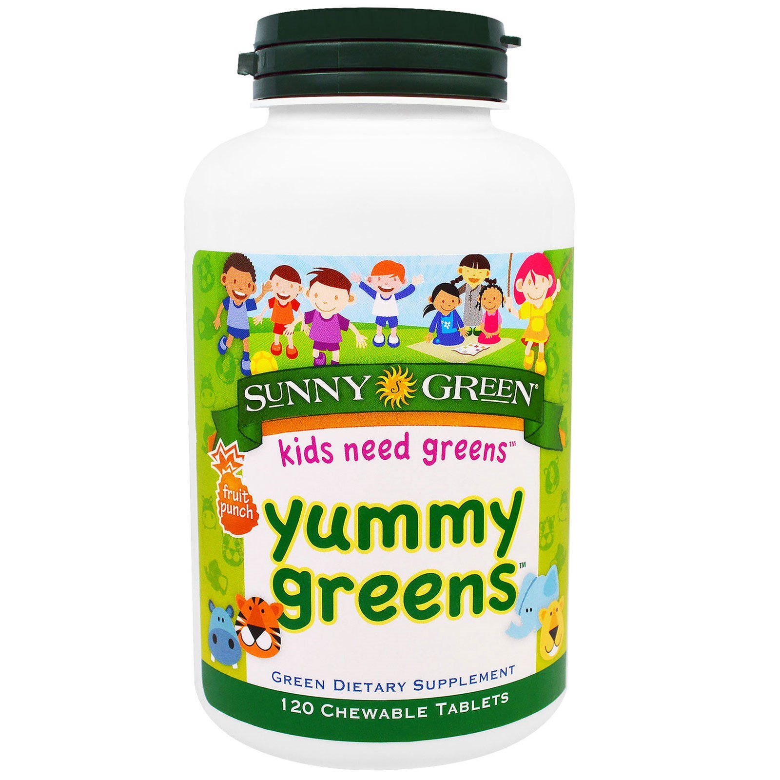 Comprar Sunny Green, Delícia Verde, Ponche de Frutas, 120 comprimidos mastigáveis