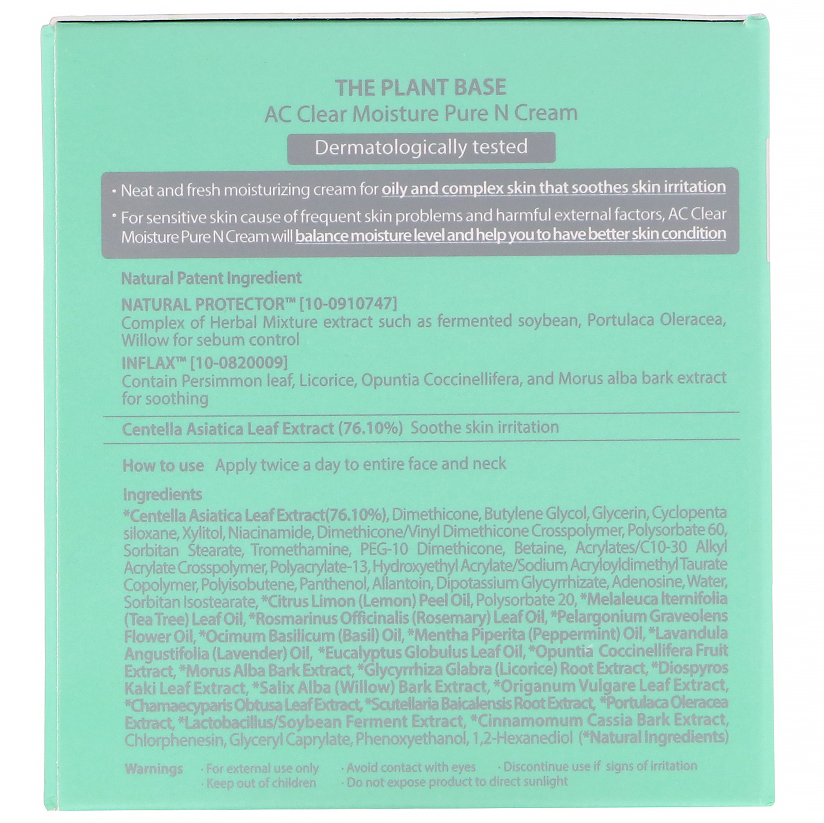Comprar The Plant Base, AC Clear, Moisture Pure N Cream, 55 ml (1,85 fl oz) - Imagem 3