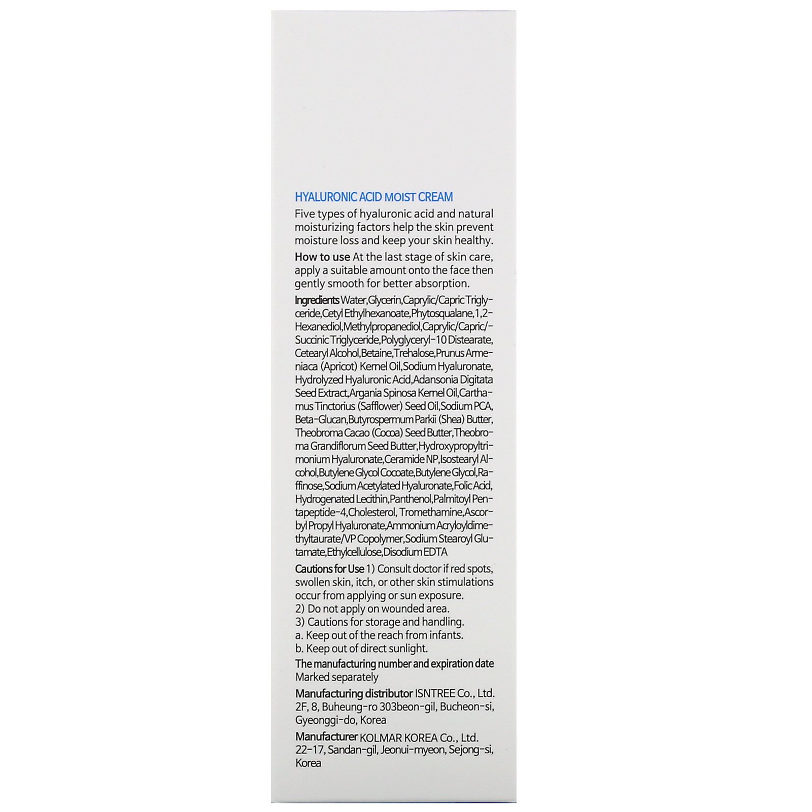 Comprar Isntree, Creme Hidratante com Ácido Hialurônico, 80 ml (2,71 fl oz) - Imagem 3