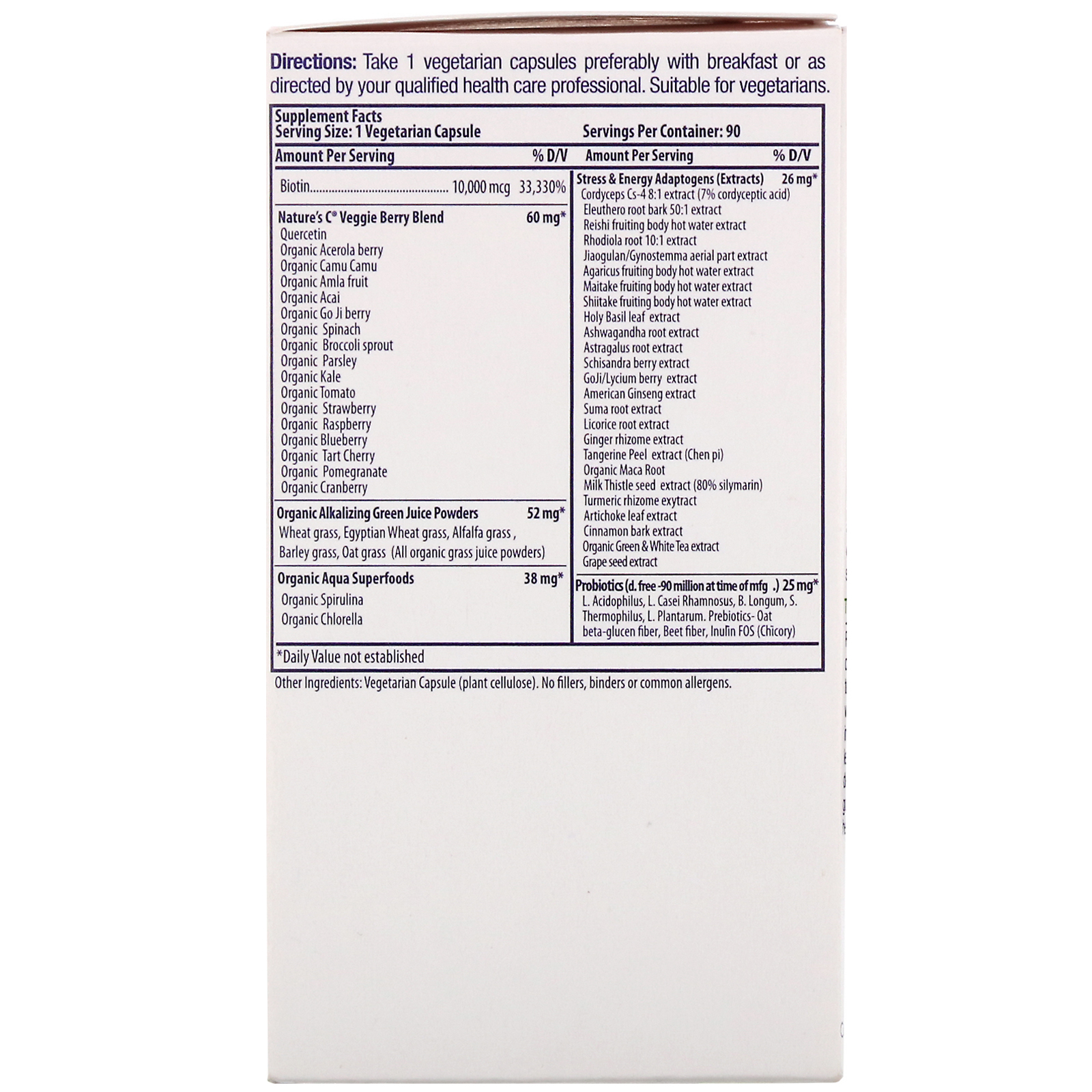 Comprar Paradise Herbs, Earth's Blend, Biotin, 10,000 mcg, 90 Vegetarian Capsules - Imagem 2