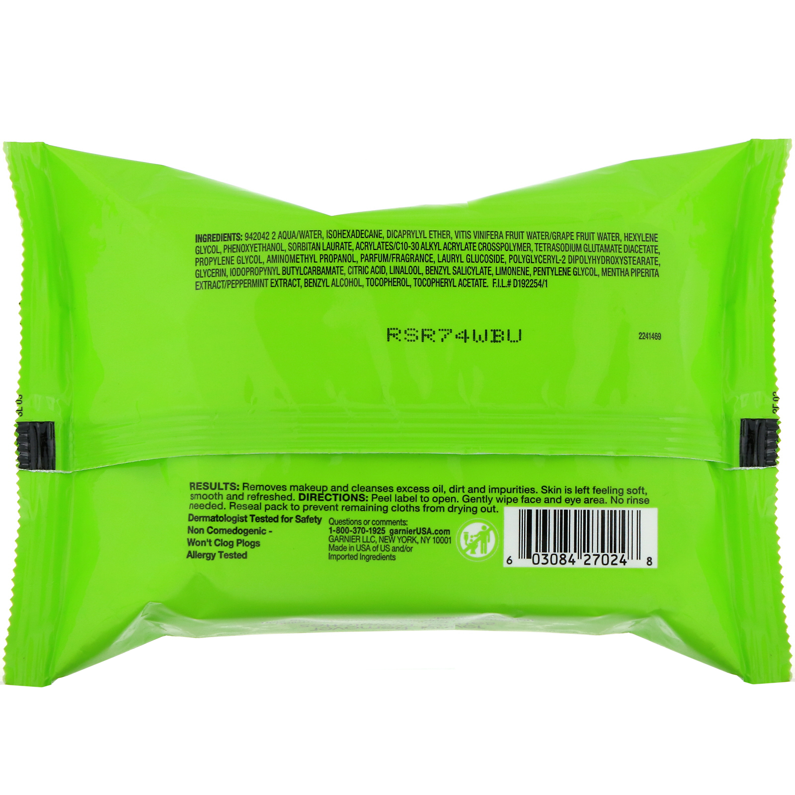 Comprar Garnier, SkinActive, Toalhetes de limpeza remoção refrescante, 25 toalhetes úmidos - Imagem 2