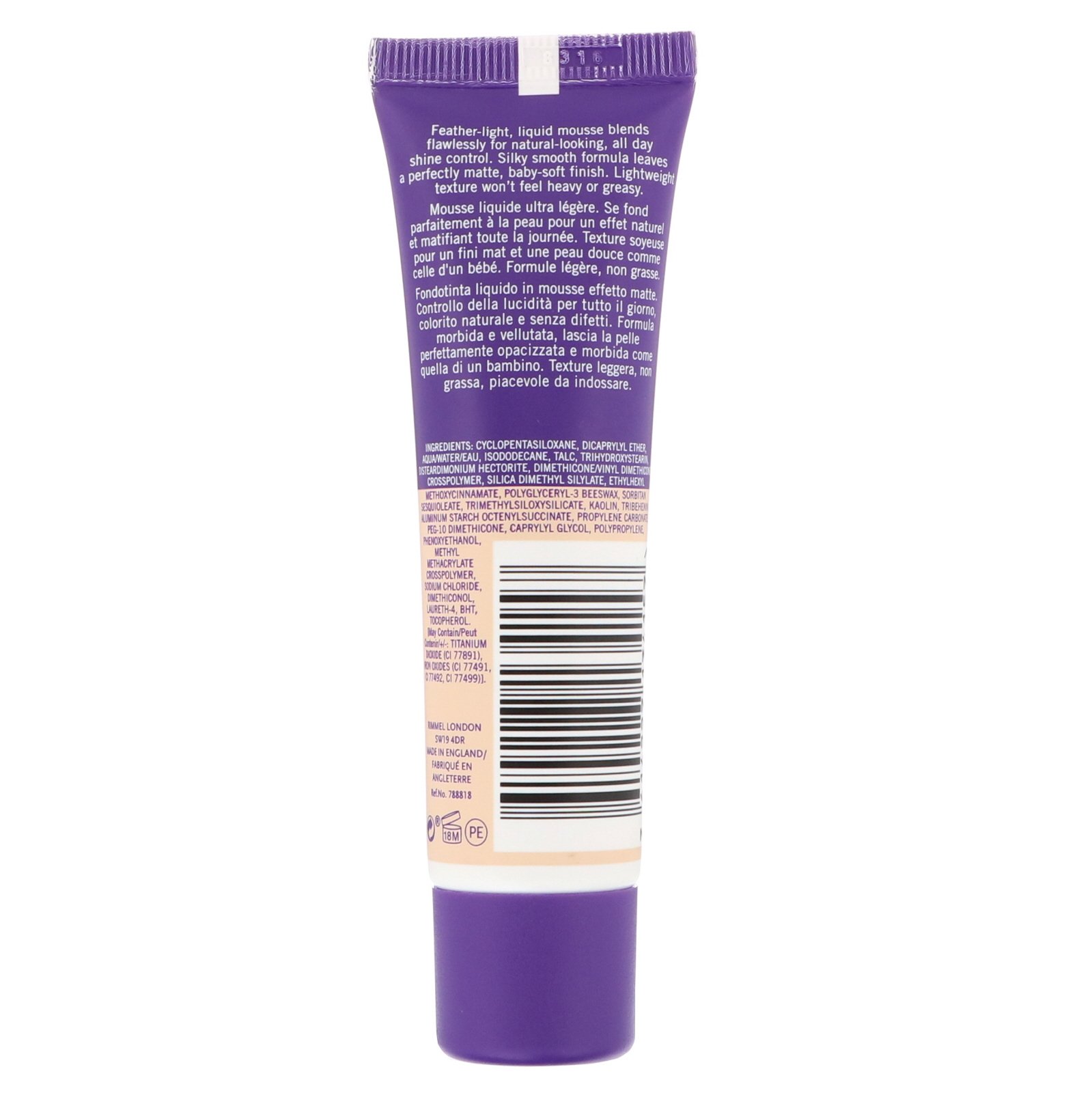 Comprar Rimmel London, Base matificante de cobertura total Stay Matte, 001 Bege claro 30 ml - Imagem 2