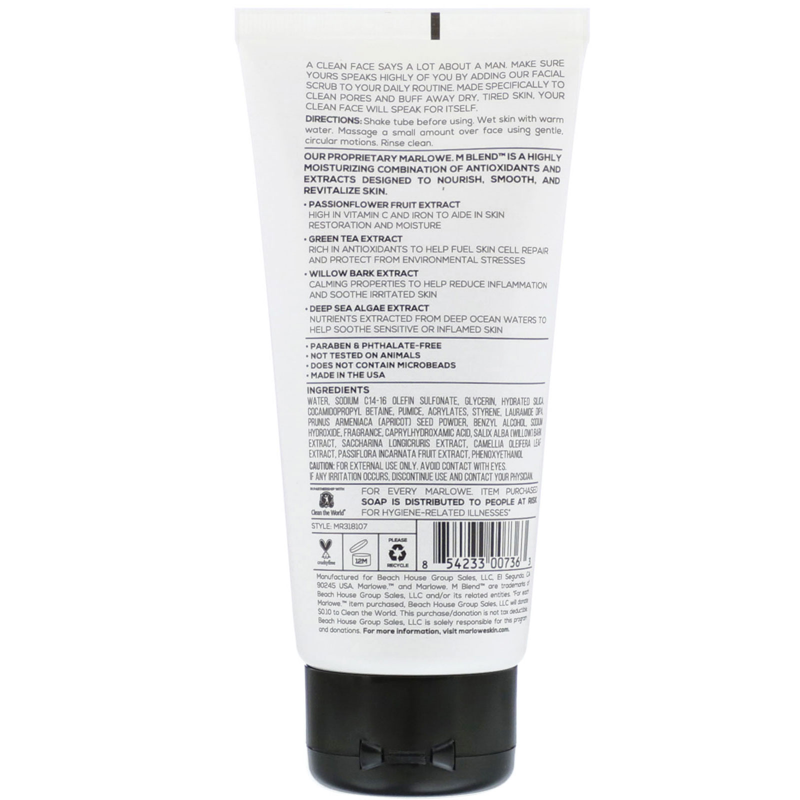 Comprar Marlowe, Facial Scrub For Men, No. 122, 6 fl oz (177.4 ml) - Imagem 2