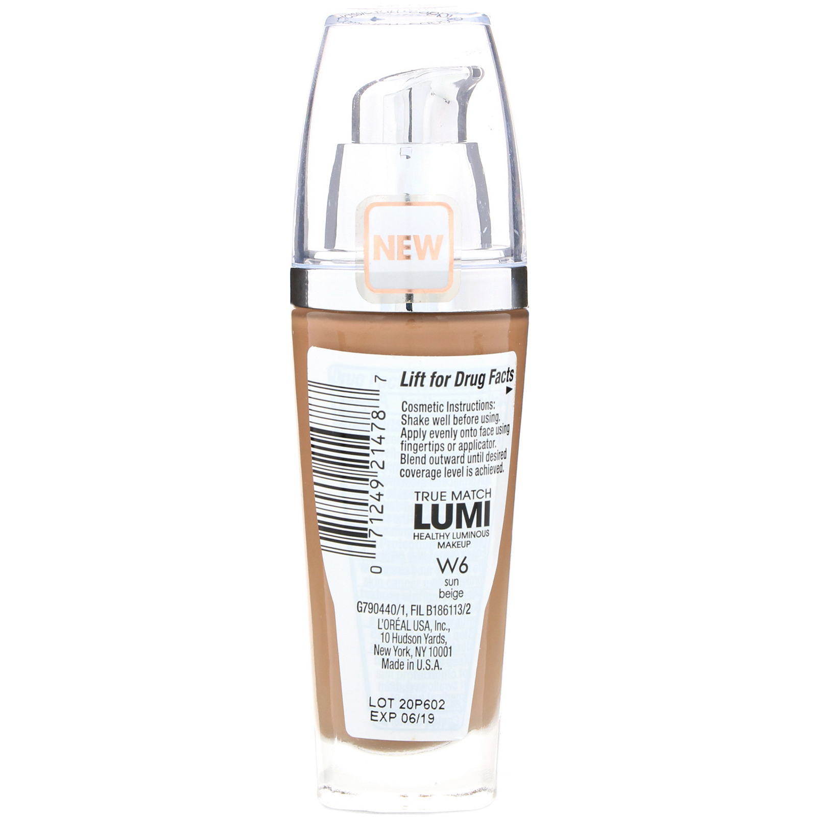 Comprar L'Oreal, True Match, maquiagem para luminosidade saudável, FPS 20, W6 Sun Beige, 30 ml - Imagem 2
