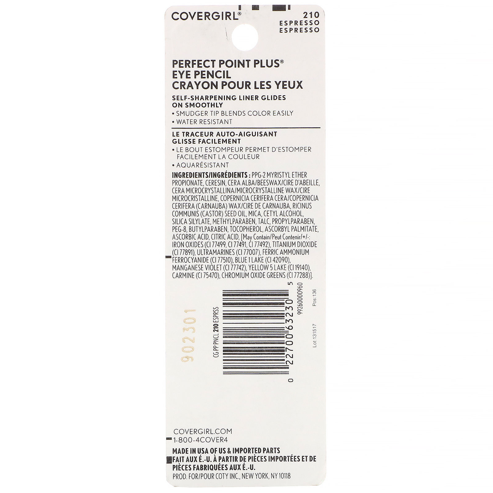 Comprar Covergirl, Perfect Point Plus, Lápis de olho, 210 Espresso, 0,23 g - Imagem 3