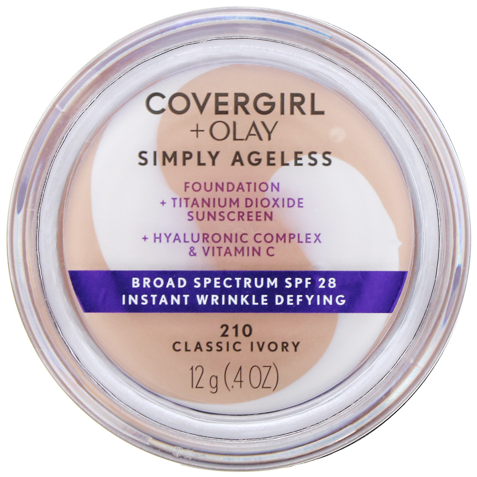 Comprar Covergirl, Base Olay Simply Ageless, 210 Marfim clássico, 12 g - Imagem 2