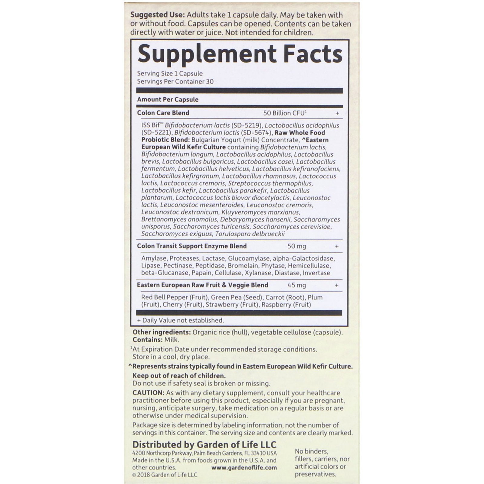 Comprar Garden of Life, Raw Probiotics, Colon Care, 30 Cápsulas Vegetais - Imagem 2