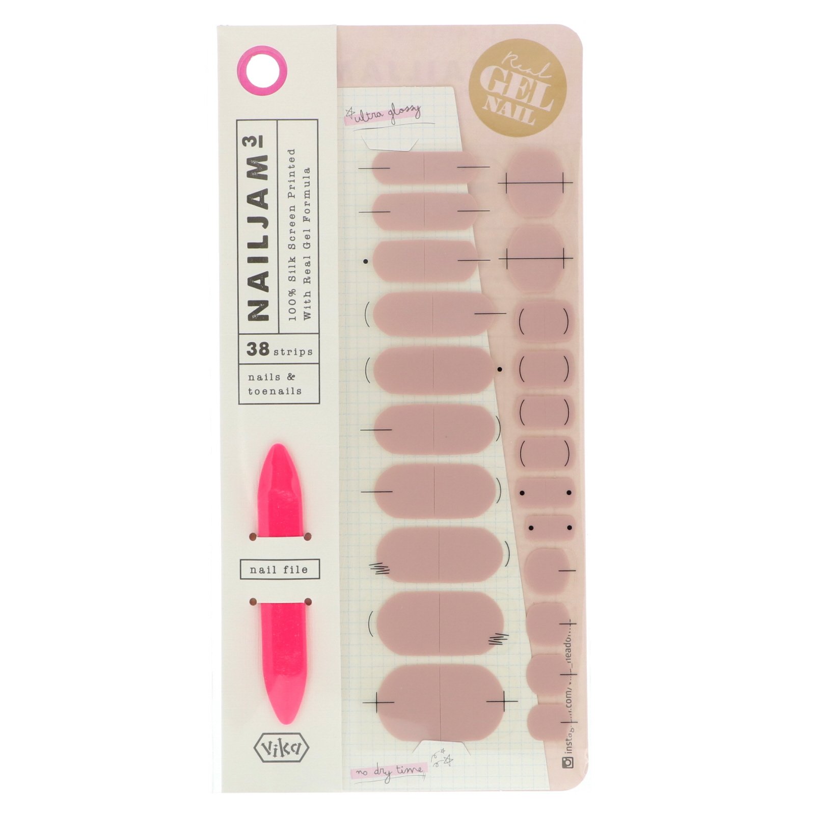 Comprar Vika Nailjam, Tiras de Gel para Unhas das Mãos e dos Pés, Bolo Naked, 38 Tiras