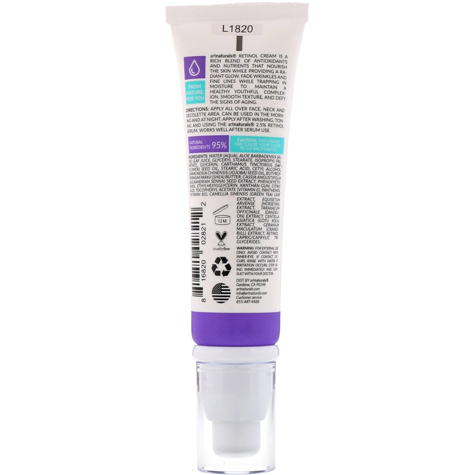 Comprar Artnaturals, Retinol Cream, Age Defense + Moisturizing Formula, 1.7 oz (50 ml) - Imagem 2