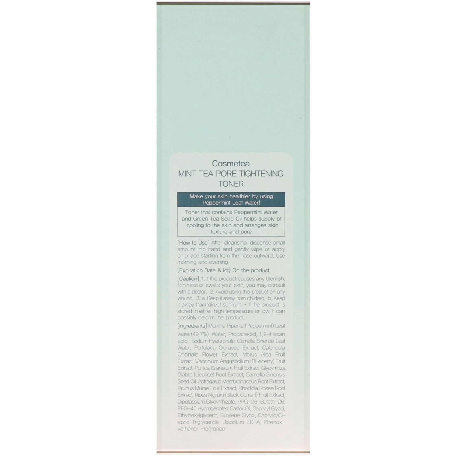 Comprar Cosmetea, Mint Tea Pore Tightening, Tonificador, 150 ml (5,29 fl oz) - Imagem 3