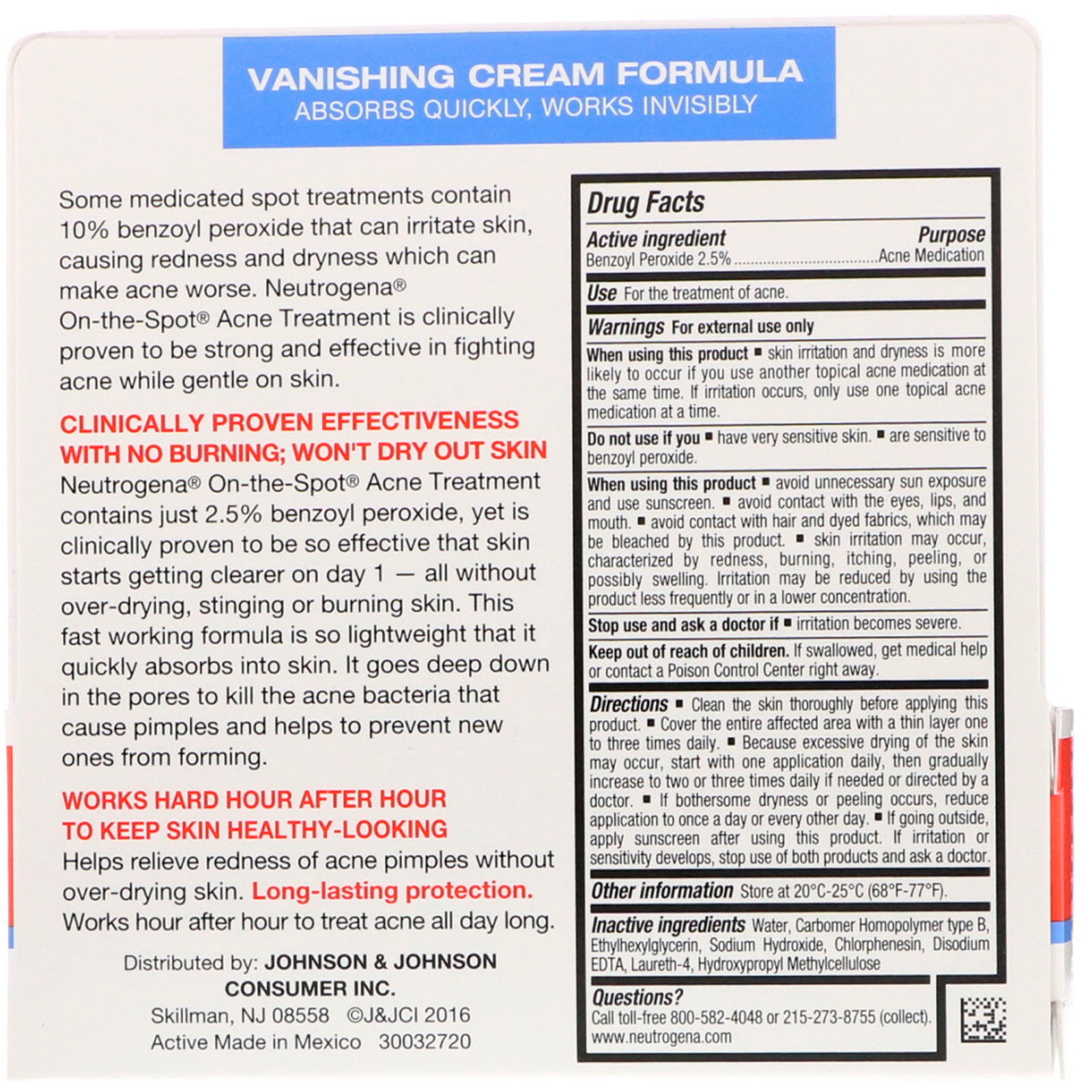 Comprar Neutrogena, On-the-Spot, Acne Treatment, 0.75 oz (21 g) - Imagem 3