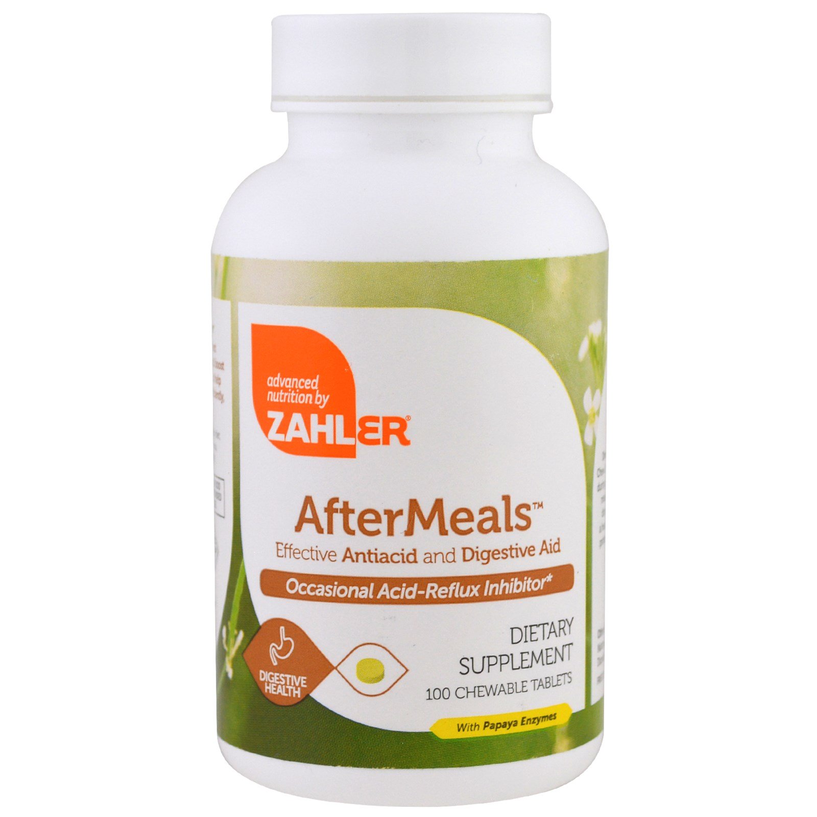 Comprar Zahler, AfterMeals, antiácido eficaz e auxílio digestivo, 100 pastilhas mastigáveis