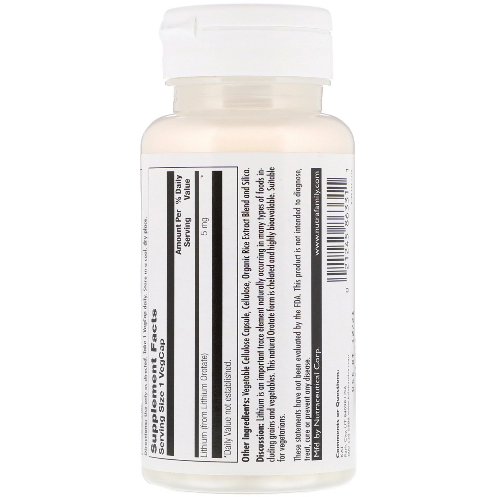 Comprar KAL, Orotato de Lítio, 5 mg, 120 Cápsulas Vegetais - Imagem 2