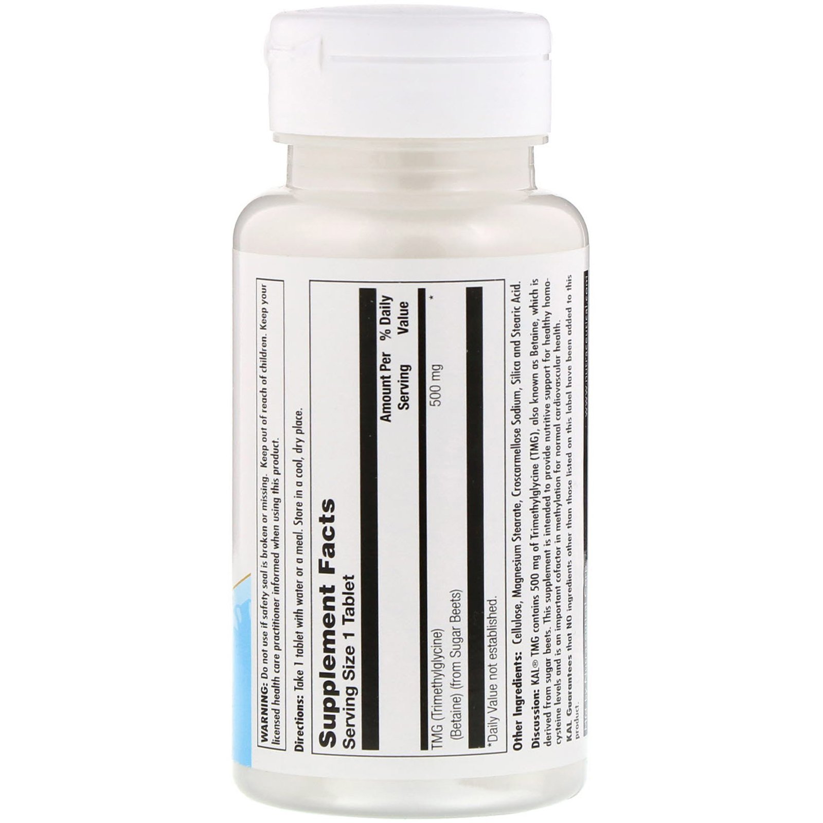 Comprar KAL, TMG, 500 mg, 120 Comprimidos - Imagem 2
