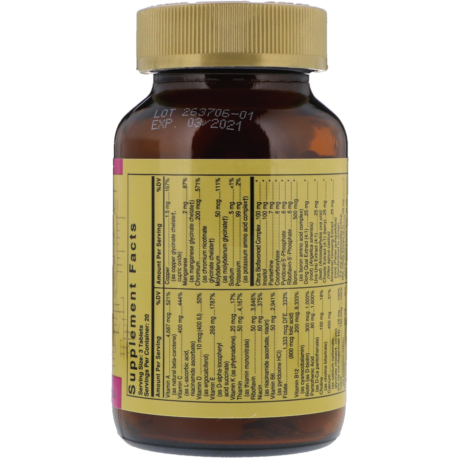 Comprar Solgar, Female Multiple, 60 Tablets - Imagem 2