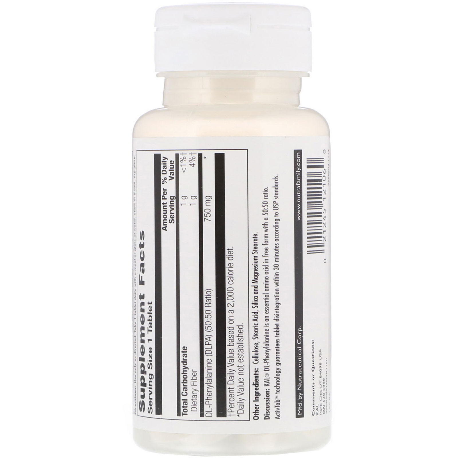 Comprar KAL, DLPA, 750 mg, 60 Tablets - Imagem 2
