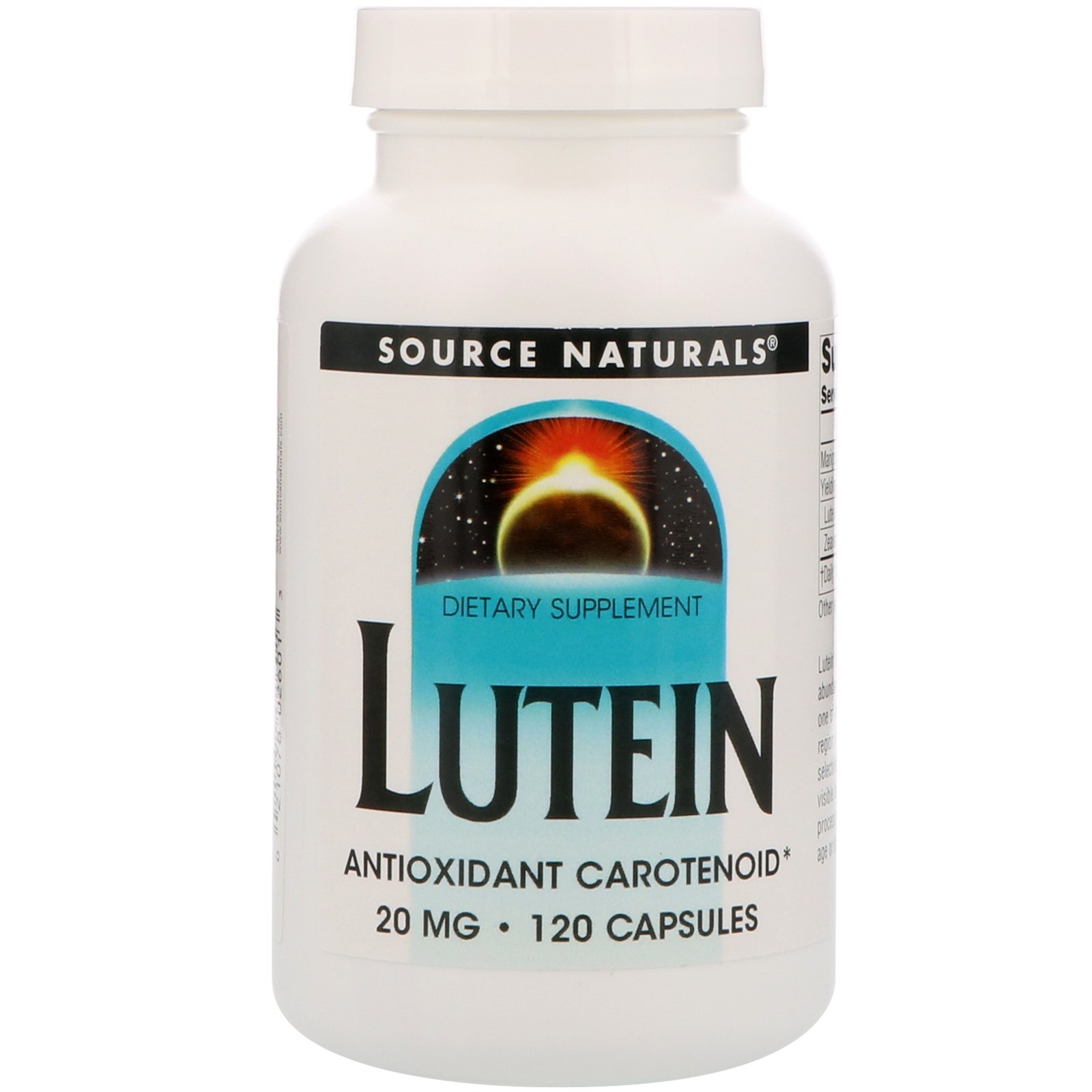 Comprar Source Naturals, Luteína, 20 mg, 120 Cápsulas