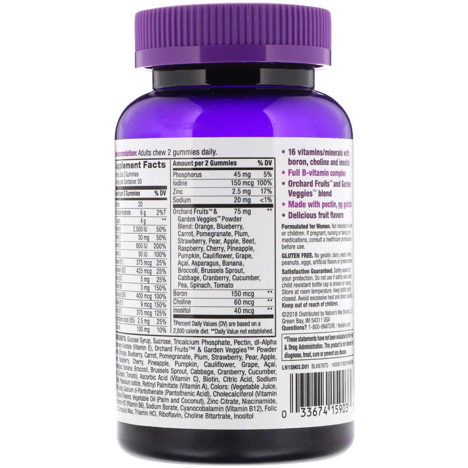 Comprar Nature's Way, Alive! Vitaminas em Gomas para Mulheres, Excelente Sabor de Frutas, 60 Gomas - Imagem 3