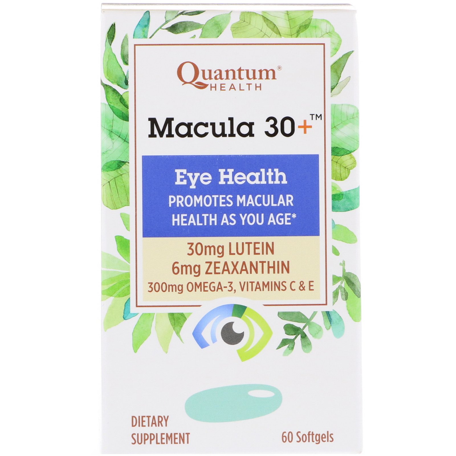 Comprar Quantum Health, Macula 30+, Eye Health, 60 Softgels