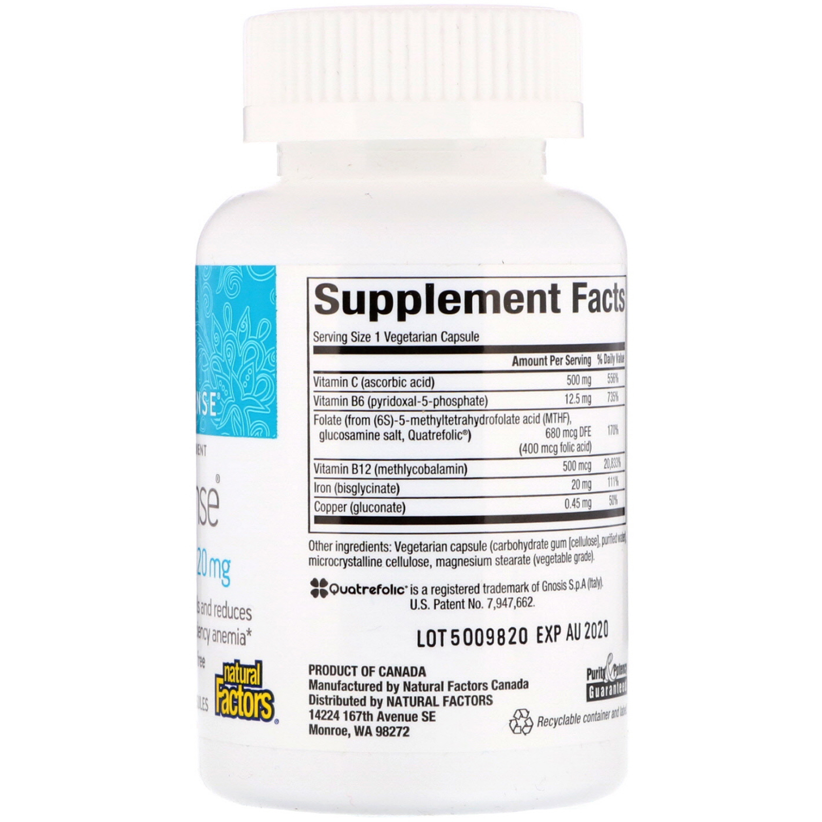 Comprar Natural Factors, WomenSense, IronSense, Glicinato de Ferro, 20 mg, 60 Cápsulas Vegetarianas - Imagem 2