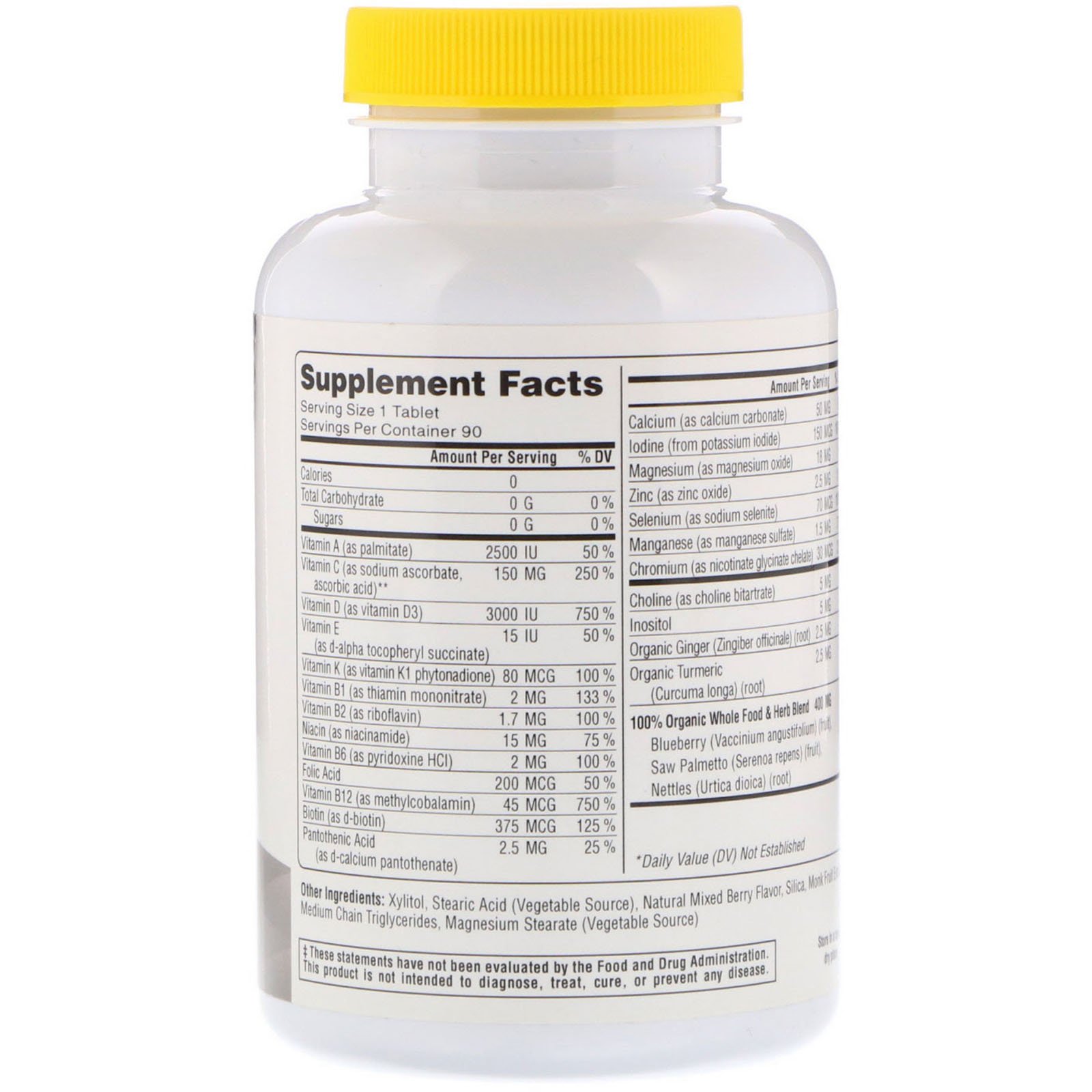 Comprar Super Nutrition, SimplyOne, Multivitamínico de Potência Tripla para Homens Acima dos 50, Sabor Frutas Silvestres, 90 Comprimidos Mastigáveis - Imagem 2