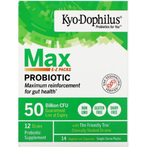 Comprar Kyolic, Kyo-Dophilus, E-Z Packs de Probiótico Max, 50 Bilhões de UFCs, 14 Cápsulas Vegetarianas