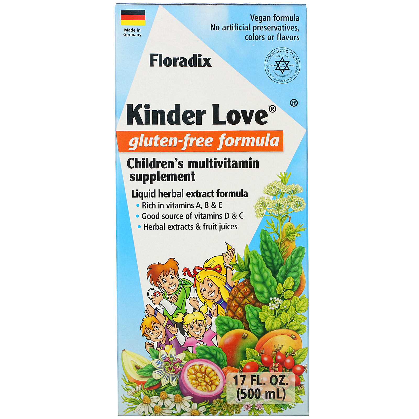 Comprar Flora, Floradix, Kinder Love Children's Multivitamin Supplement, Gluten-Free Formula, 17 fl oz (500 ml) - Imagem 2