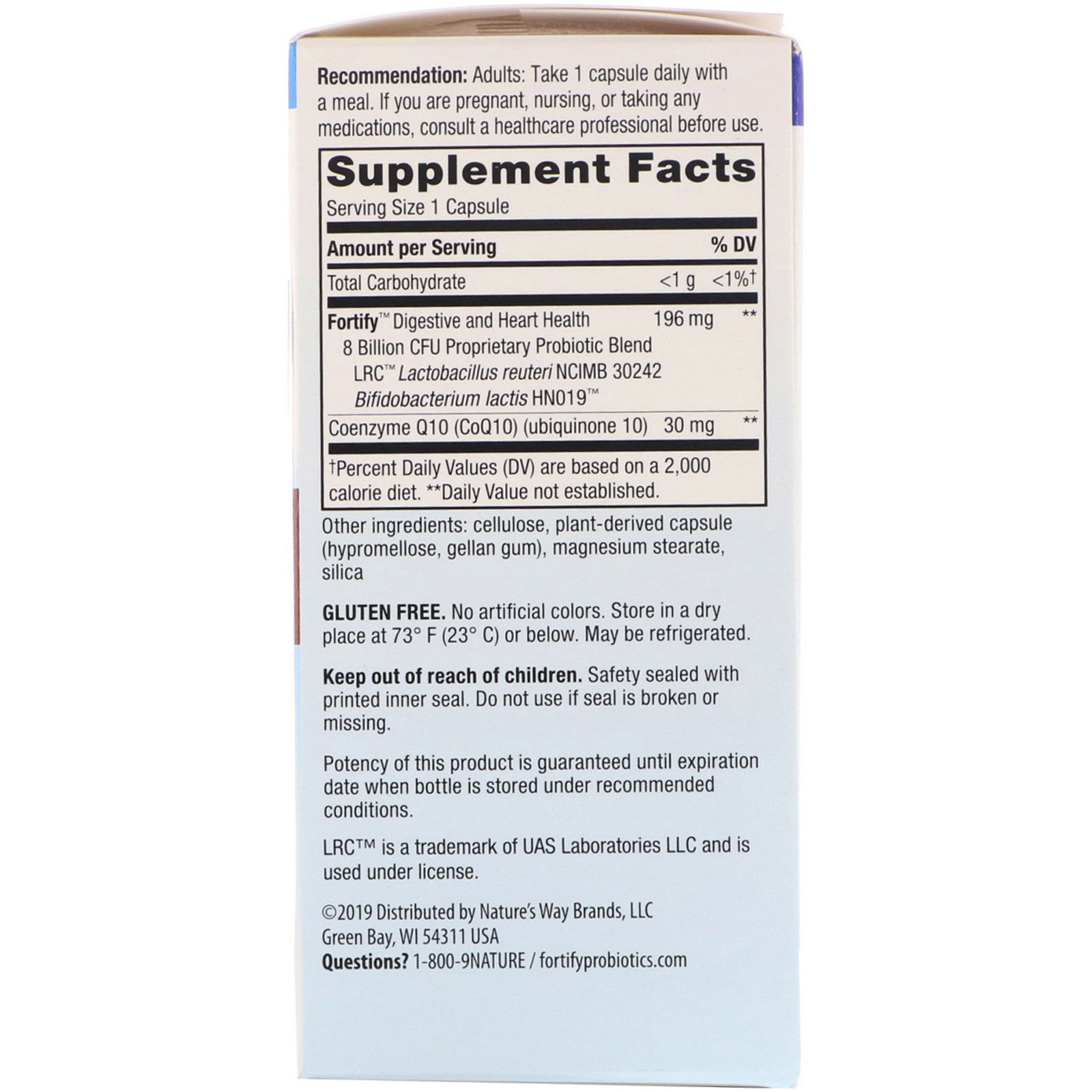 Comprar Nature's Way, Fortify, Probiótico Diário, Digestivo e Saúde Cardíaca com CoQ10, 30 Cápsulas de Liberação Retardada - Imagem 2