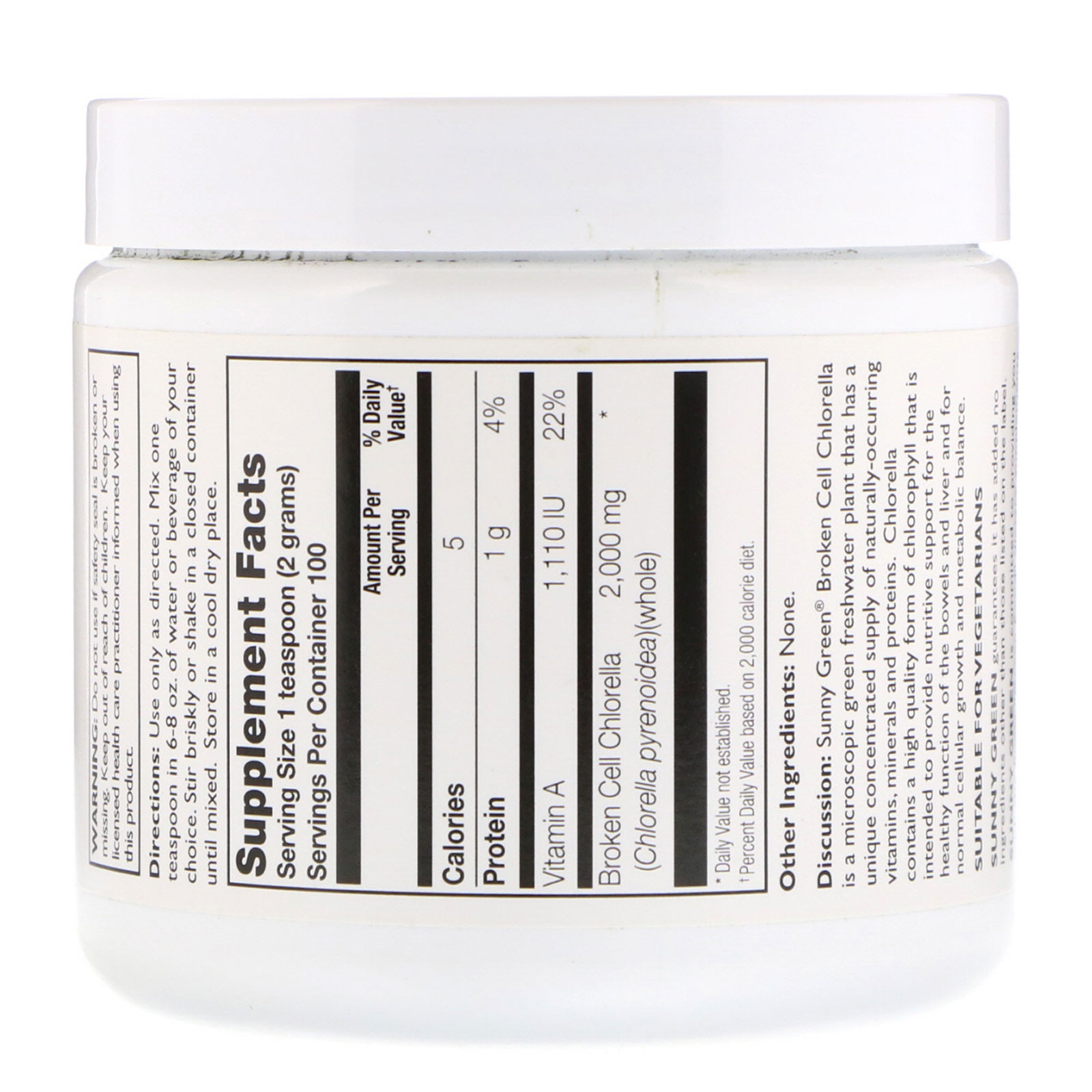 Comprar Sunny Green, Broken Cell Wall Chlorella Powder, 7.14 oz (200 g) - Imagem 2