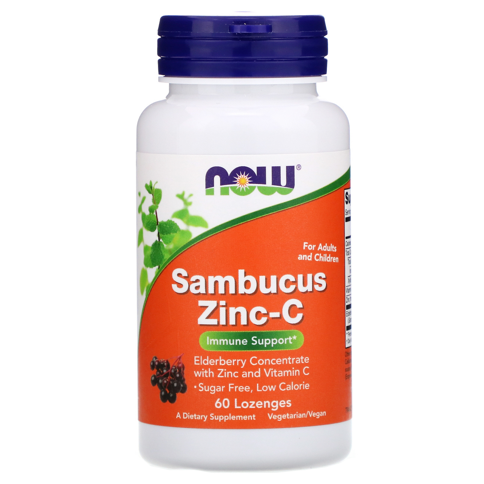 Comprar Now Foods, Sambucus Zinc-C, 60 Pastilhas