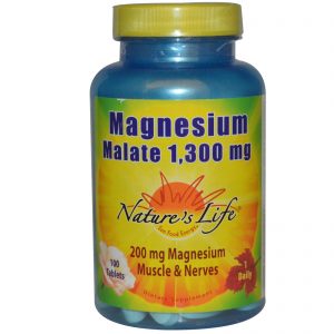 Comprar Nature's Life, Malato de Magnésio, 1.300 mg, 100 Comprimidos