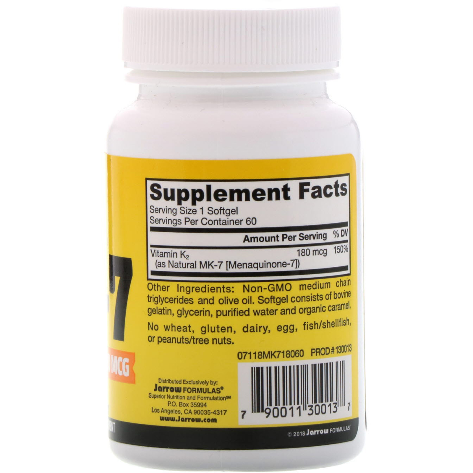 Comprar Jarrow Formulas, MK-7, Most Active Form of Vitamin K2, 180 mcg, 60 Softgels - Imagem 2