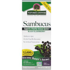 Comprar Nature's Answer, Sambucus, Black Elderberry, 12,000 mg, 16 fl oz (480 ml)