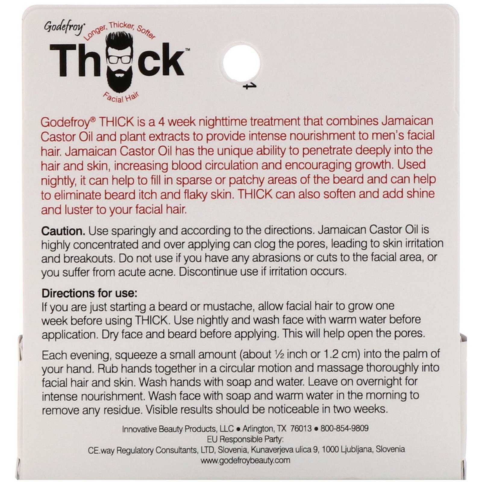 Comprar Godefroy, Thick, Soro de Crescimento para Barba e Bigode, 0,5 fl oz (15 ml) - Imagem 3