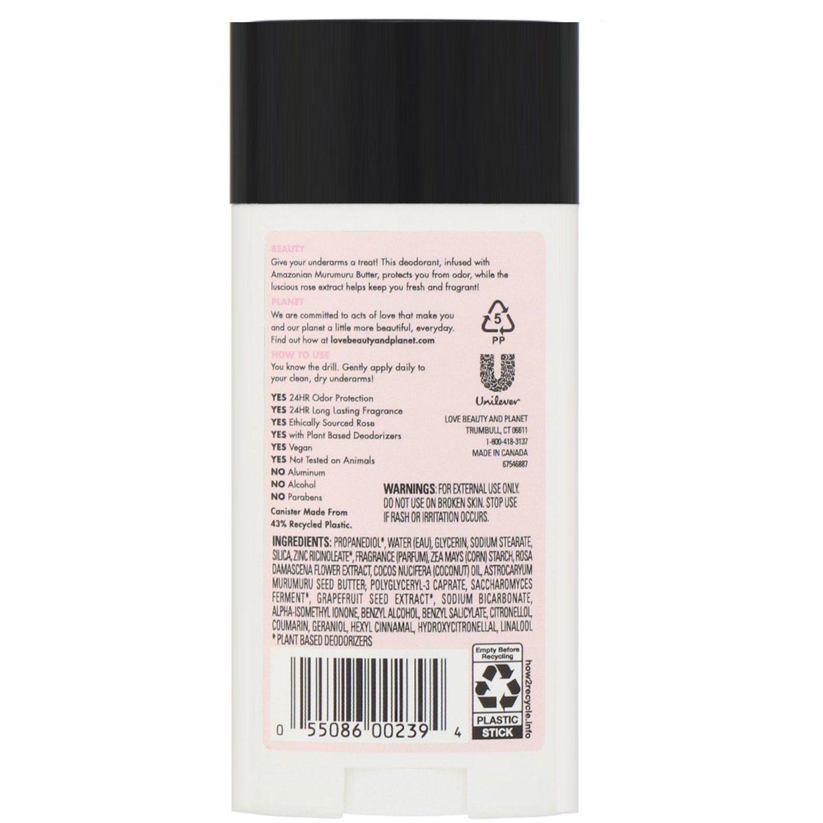 Comprar Love Beauty and Planet, Desodorante relaxante, manteiga de murumuru e rosa, 83,5 g - Imagem 2