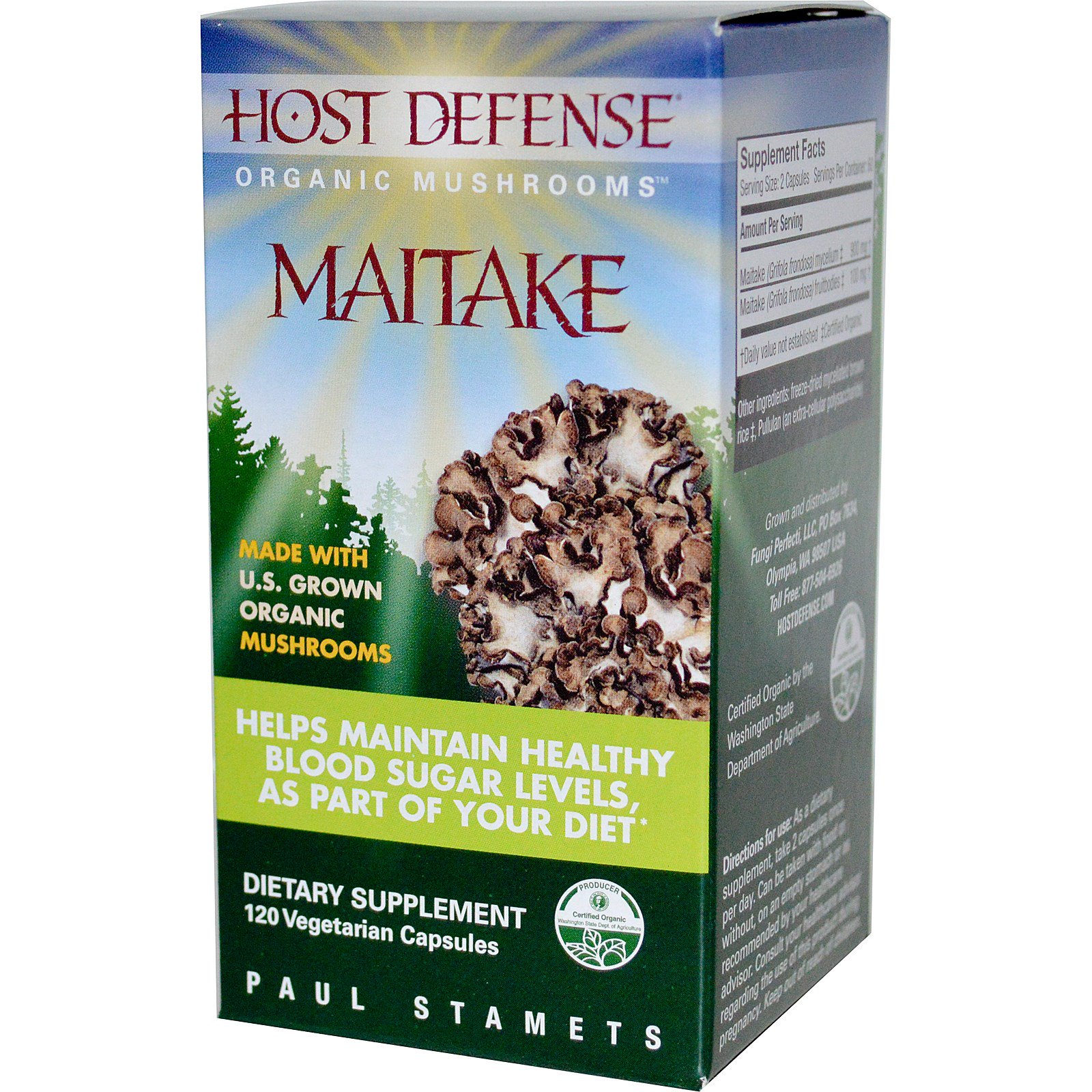 Comprar Fungi Perfecti, Maitake, 120 Cápsulas Vegetarianas