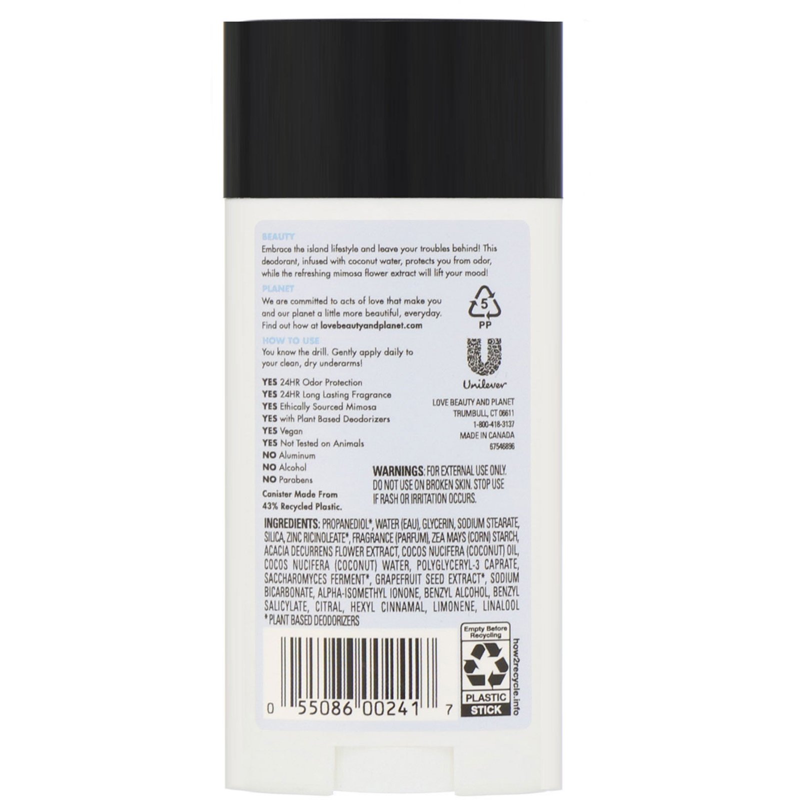 Comprar Love Beauty and Planet, Desodorante refrescante, água de coco e flor de mimosa, 83,5 g - Imagem 2