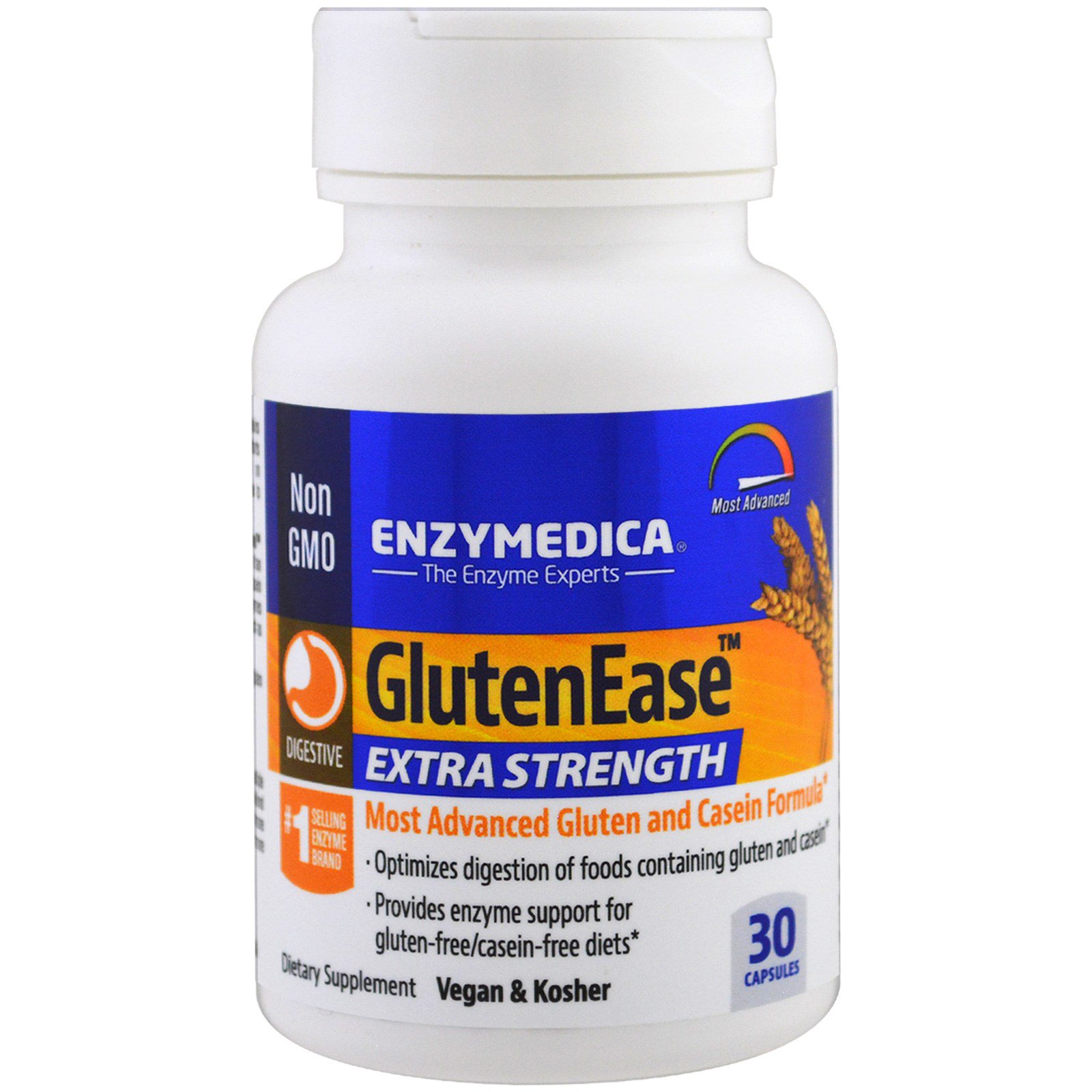Comprar Enzymedica, GlutenEase, Extra Potência, 30 Cápsulas