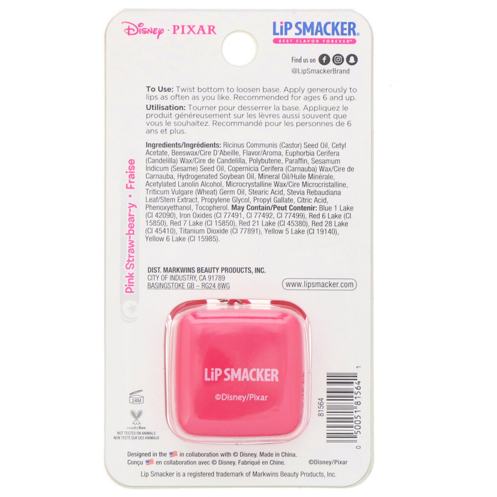 Comprar Lip Smacker, Protetor labial cubo da Pixar, Lotso, Pink Straw-bear-y, 0,2 oz (5,7 g) - Imagem 2