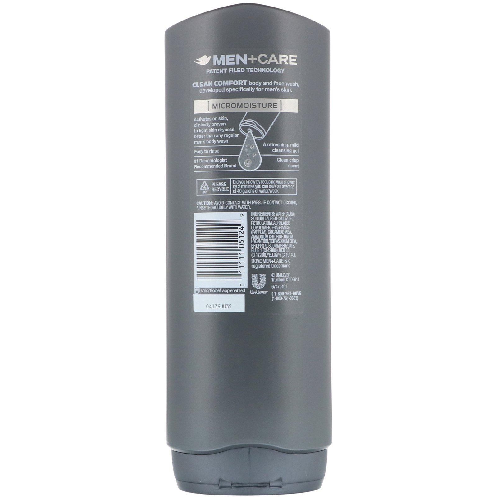 Comprar Dove, Men+Care, Clean Comfort, Gel corporal e facial, 532 ml - Imagem 2