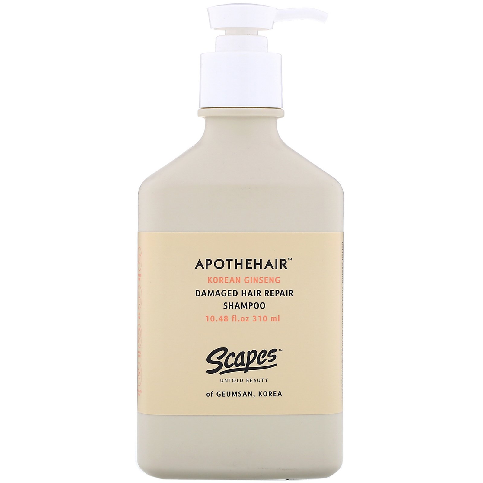 Comprar Scapes, Apothehair, Korean Ginseng, Damaged Hair Repair Shampoo, 10.48 fl oz (310 ml)