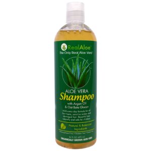 Comprar Real Aloe, Shampoo de Aloe Vera com Óleo de Argan e Beta-glucanos de Aveia, 16 fl oz (473 mL)
