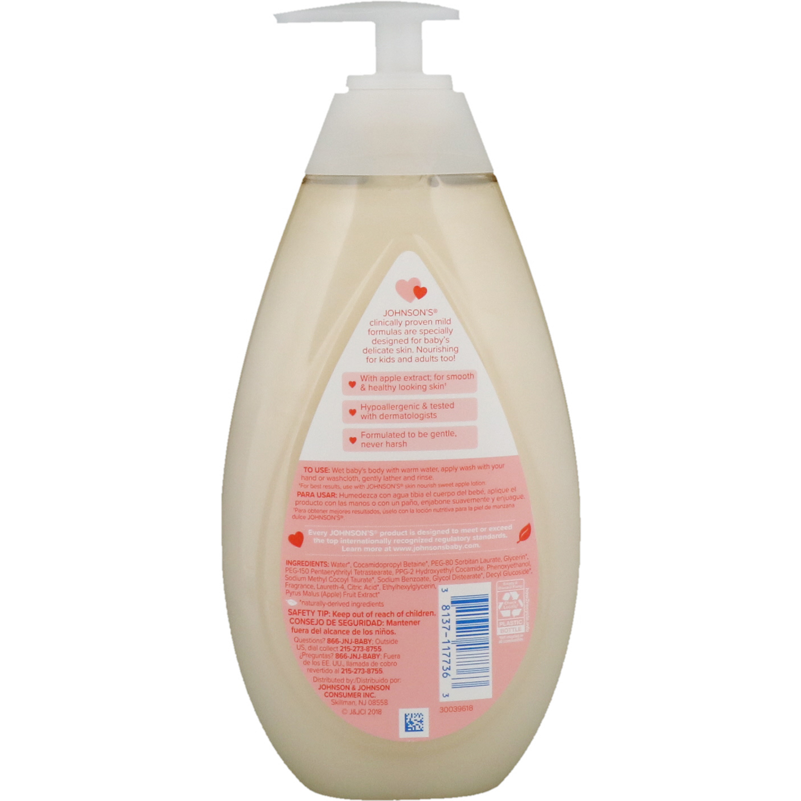 Comprar Johnson & Johnson, Skin Nourish, Sweet Apple Wash, 16.9 fl oz (500 ml) - Imagem 2